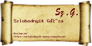 Szlobodnyik Géza névjegykártya