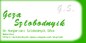 geza szlobodnyik business card