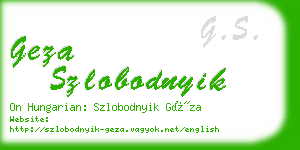 geza szlobodnyik business card